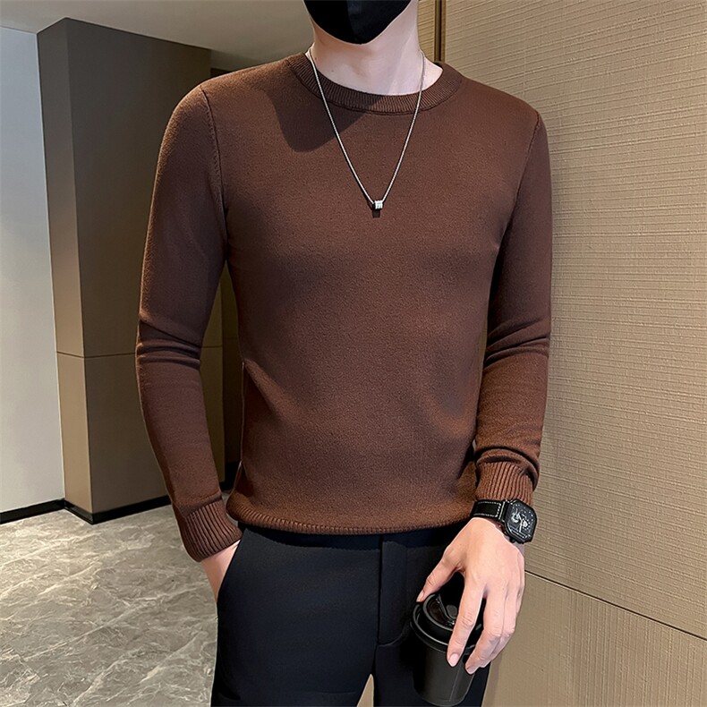 店主风小伙秋冬男纯色圆领套头针织长袖毛衣男士301A-1/M63/P38,男装针织衫/毛衣,星座301A-1