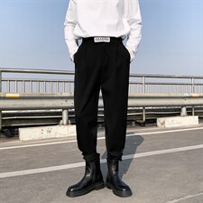 魔术贴束脚裤男潮流宽松休闲裤韩版春季小脚西裤长裤  K2181-P35图片