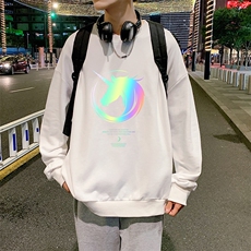 S6138-P28加绒款-P33秋季圆领卫衣男大码韩版宽松长袖外套，男装卫衣，电商A040