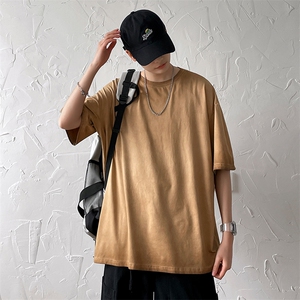 新款港风摆拍短袖T恤水洗做旧纯棉手感休闲宽松TC3100-P29图片