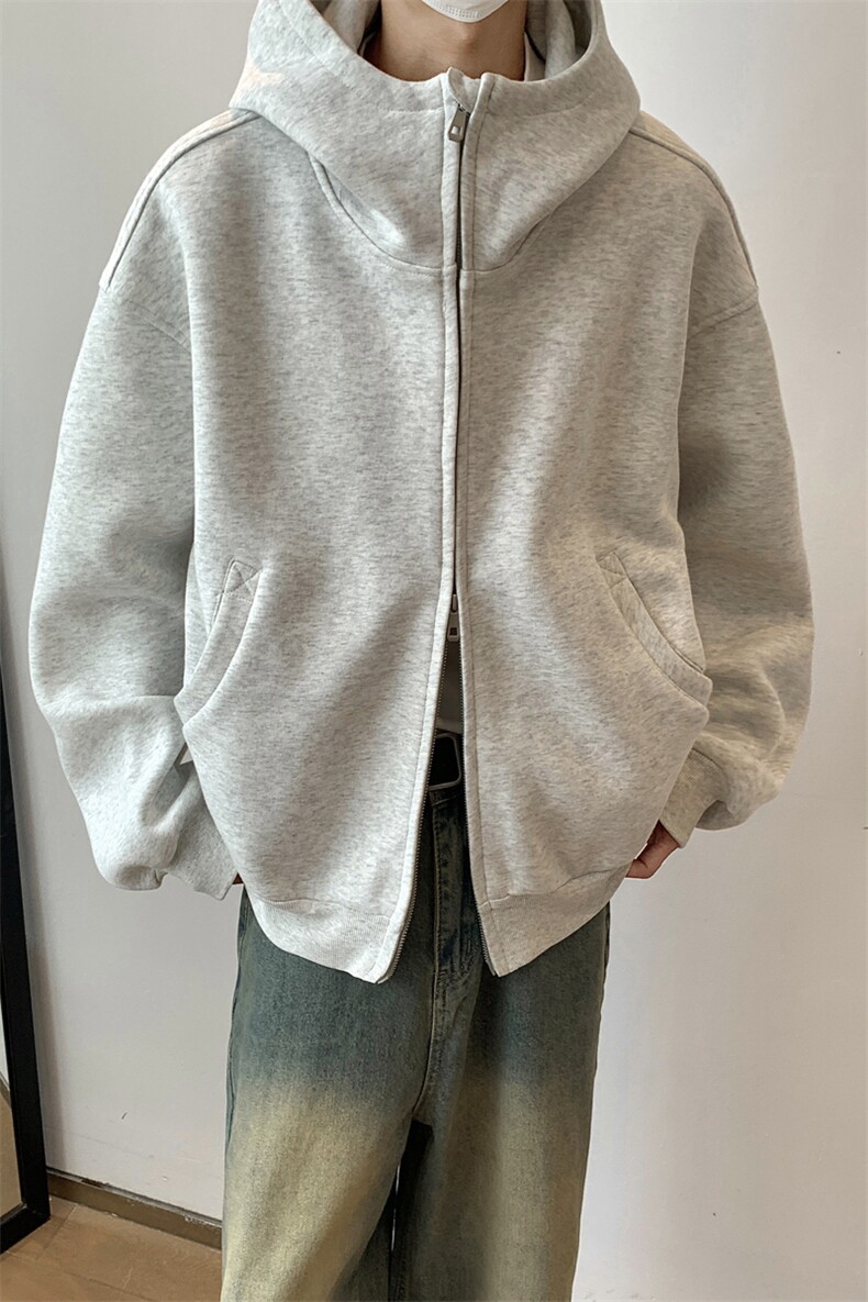 现货1秋冬加厚cleanfit美式休闲重磅480G短款开衫卫衣TTTB05-P98,男装卫衣,星座1315