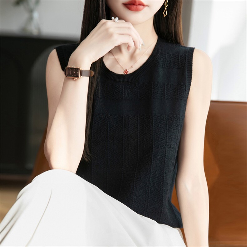 2025夏新款纯棉无袖吊带背心女外穿内搭短款针织薄款T恤内搭上衣,女装背心吊带,秋双羊绒