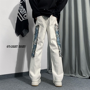 B221 美式ins高街小众个性男女情侣休闲牛仔裤 LK23002-P60 控78图片