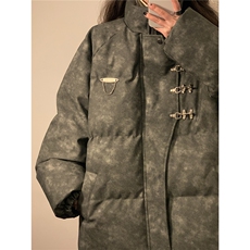 1中性立领PU皮复古做旧金属飞机扣大码M-5XL棉衣MY77726P148控198，男装棉衣，星座226-2