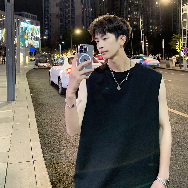 抖音得物直播高品质240克男纯棉背心无袖坎肩BX01-特P14，男装背心/马甲，星座610B-1