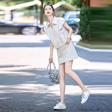 2025年夏季女装新款现货A字裙显瘦拉链套装，女装套装/套裙，奕可儿