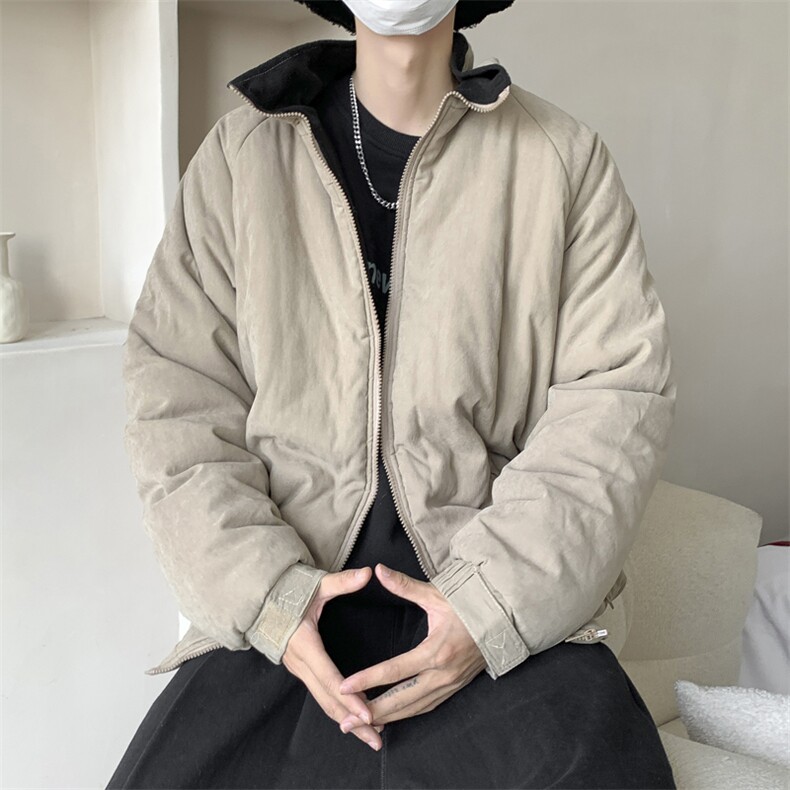 2024冬季加绒加厚棉衣外套男立领日系复古青少年潮牌运动潮流棉服,男装棉衣,星座410-6（原星座1304-1）