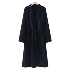 2025年秋季新款百搭女士系带长袖POLO领羊毛大衣，女装双面呢大衣，鹿展羊绒大衣