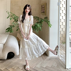 温柔穿搭绝美蕾丝刺绣上衣半身裙套装女夏清纯系超好看显瘦两件套，女装套装/套裙，2C201
