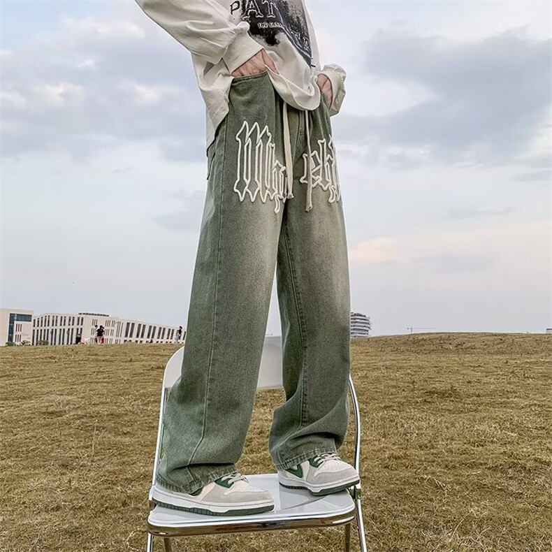 复古牛仔裤男美式vibe裤子高街ins潮牌hiphop宽松直筒裤4394-p45,男装牛仔裤,星座1008