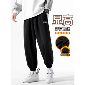加绒保暖卫裤秋季宽松螺纹束脚WK606-1特批25加绒特批30,红色针织帽子搭配图片图片