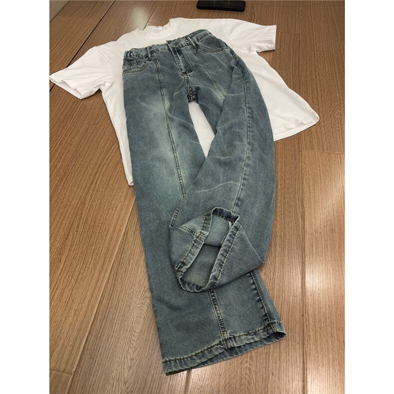 B221美式ins高街宽松直筒莱赛尔冰丝牛仔裤LK25486-特P45控88，男装牛仔裤，电商B221