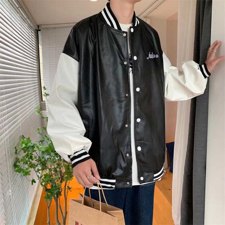 港风修身男夹克青少年立领长袖皮外套WT07P55，男装夹克，星座1116-2