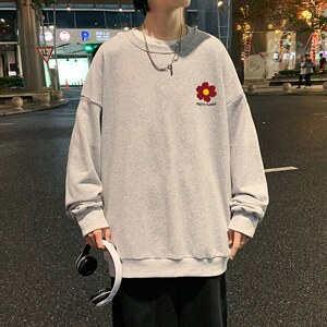 S6257-P28  秋季圆领卫衣男大码韩版宽松长袖外套图片