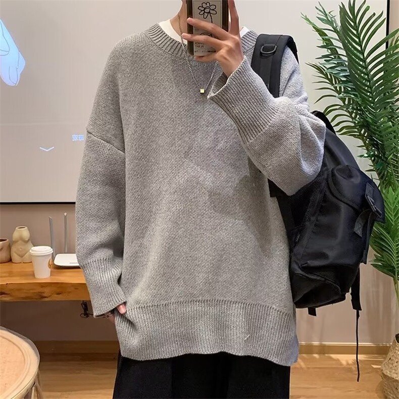 复古开叉毛衣男春秋季韩版情侣宽松ins日系慵懒风外套M871-P29,男装针织衫/毛衣,星座512-2