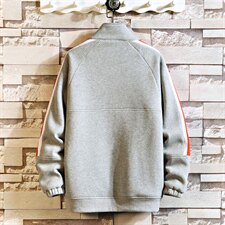 2020秋季新款砖墙日系大码男条纹休闲拼接开衫运动卫衣W5007-P50，男装卫衣，电商A001