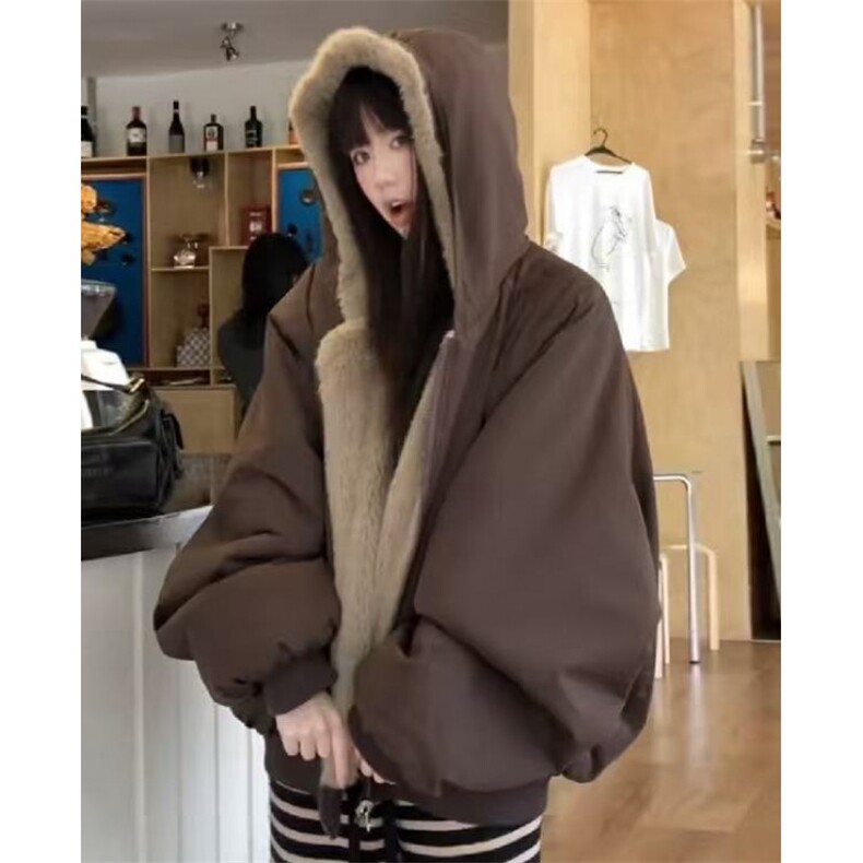两面穿仿貂毛座山雕棉服加厚连帽棉衣外套帆布夹克NB249P100,男装夹克,电商D256-1(原A064-1)