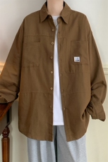 CS4005-P60秋季日系工装长袖衬衫纯棉男士大码宽松版外套M-5XL，男装衬衫，电商B280-1（原A049）