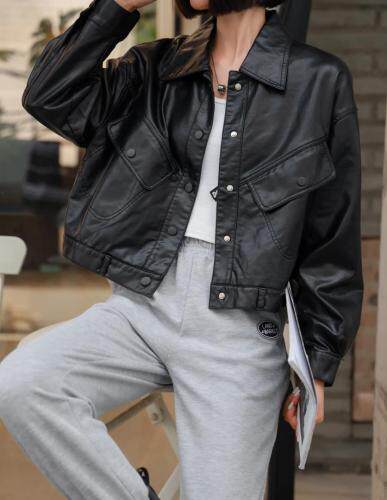 秋季皮衣外套，女装皮衣，卡薇尔