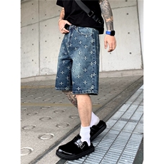 2025年男夏季直筒型蓝色短裤时尚百搭DA07-P42，男装牛仔裤，星座208-5