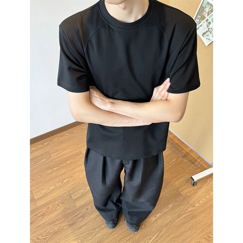 [网图]夏季新款拼接短袖T恤复古正肩圆领男X64121-TP14不，男装T恤，电商A102