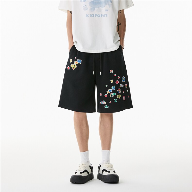2025夏季新款潮流宽松休闲卡通印花短裤B315-K25518-特p30控58,男装牛仔裤,电商B315