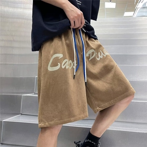 五分裤男士休闲裤潮牌印花青春流行新款运动裤男310B-1 G106-P25图片