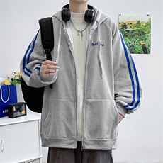 高品质新款春秋季开衫连帽卫衣男潮宽松青少年休闲ins外套WY01P58，男装卫衣，电商A086