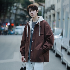 wassuphappy美式假两件外套男秋冬季潮流工装休闲夹克宽松上衣服，男装夹克，星座1204-3