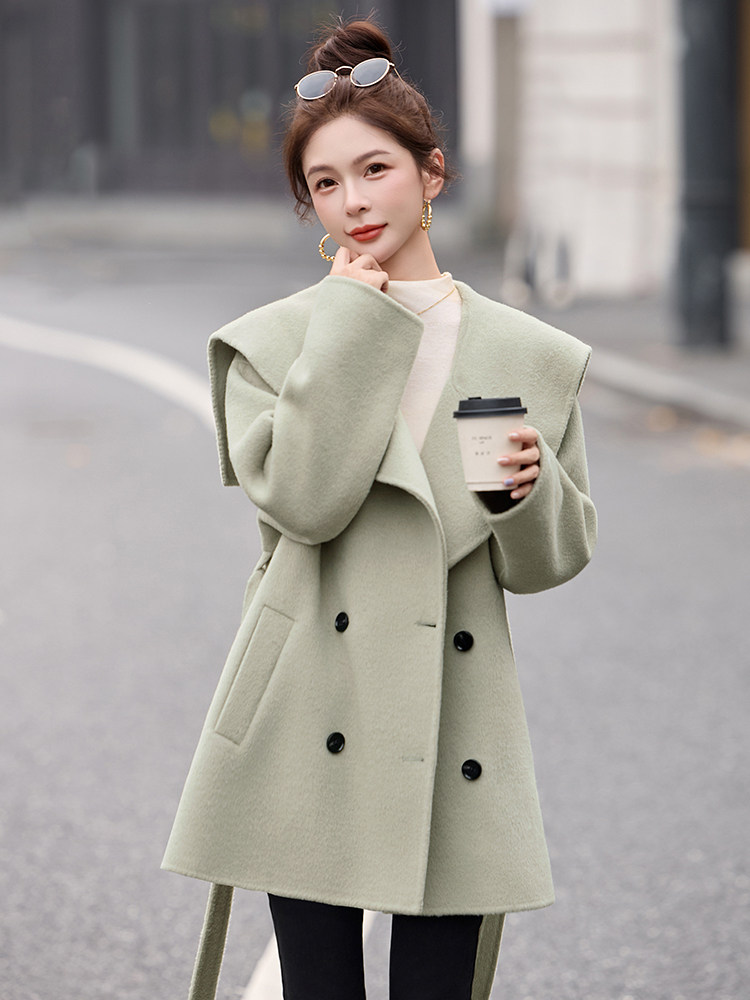 双面羊毛大衣女高级感时尚减龄今年流行毛呢外套2025年冬季,女装双面呢大衣,琦鑫阁（原依鑫阁）