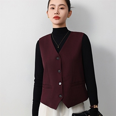 四季通用时尚简约休闲商务通勤高级感复古黑扣马甲，女装马甲，明成直播供货