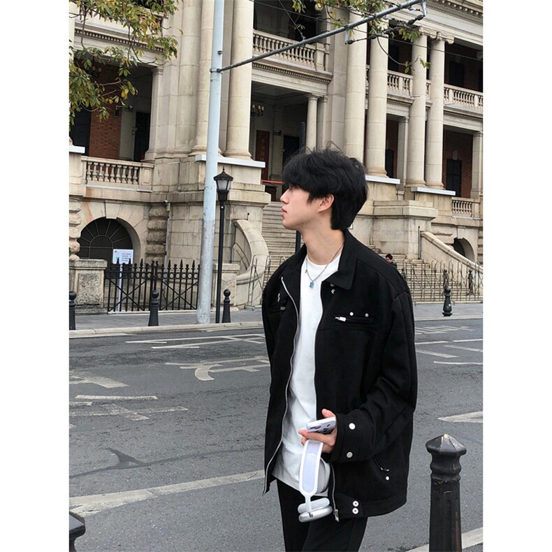 麂皮绒外套男高级感褂子夹克男生冬季款防风休闲风JK015,男装夹克,星座1116A（原606A-3）