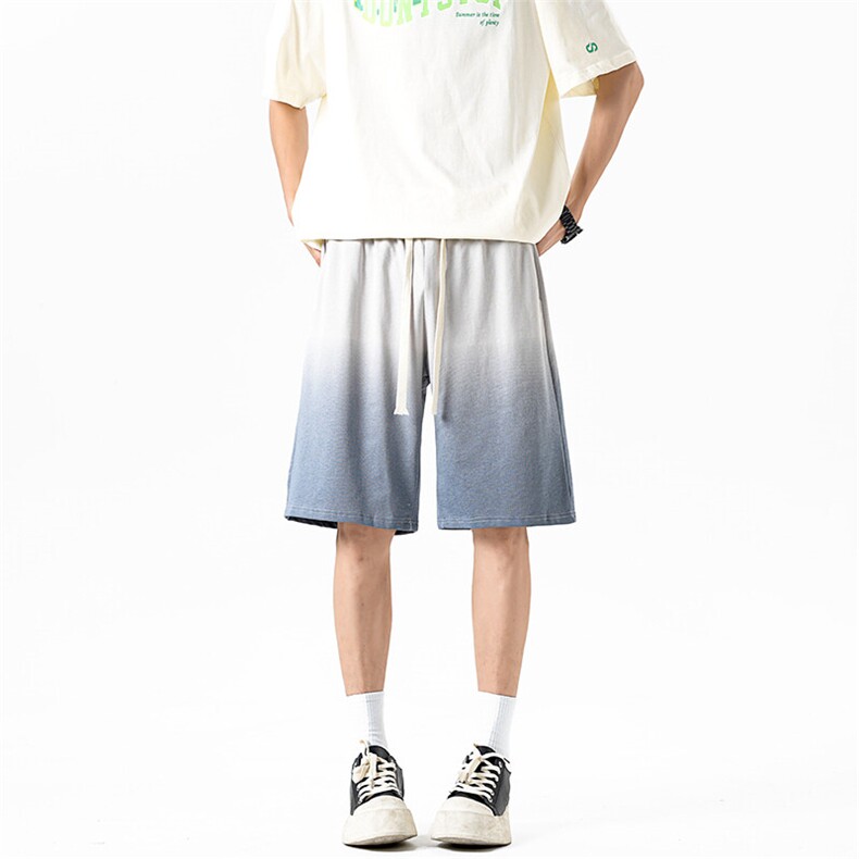 短裤男夏季新款港风宽松渐变色扎染五分裤学生运动裤DK1025-P35,男装牛仔裤,星座214-3