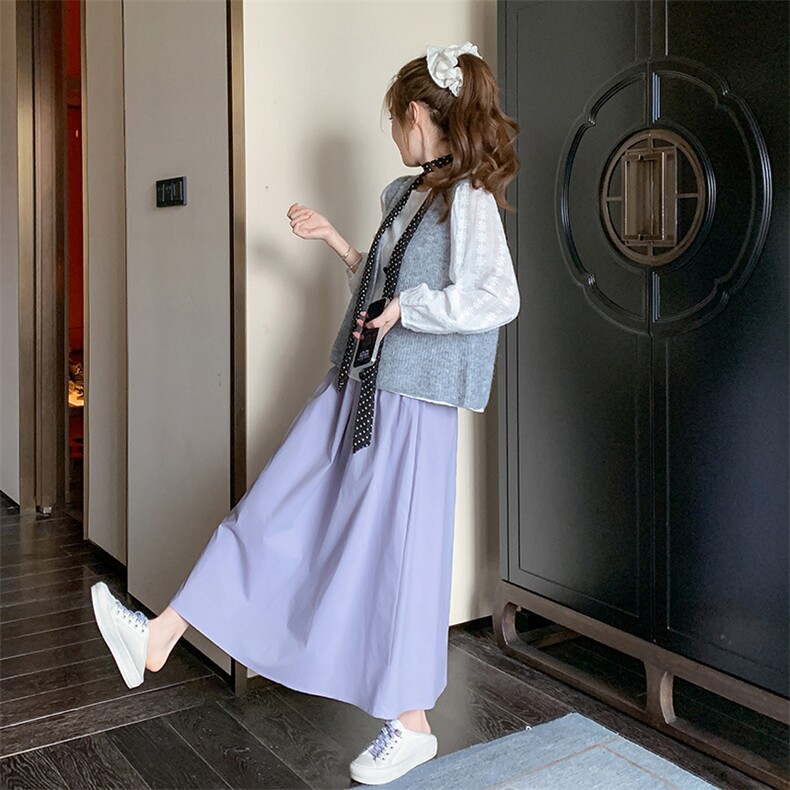 小香风针织马甲套装裙女2025春季新款温柔风甜美减龄半身裙三件套,女装套装/套裙,2C201