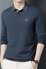 男士翻领毛衣秋季2023新款刺绣长袖中年商务休闲时尚男上衣针织衫，男装针织衫/毛衣，电商B212（原钱塘6029）