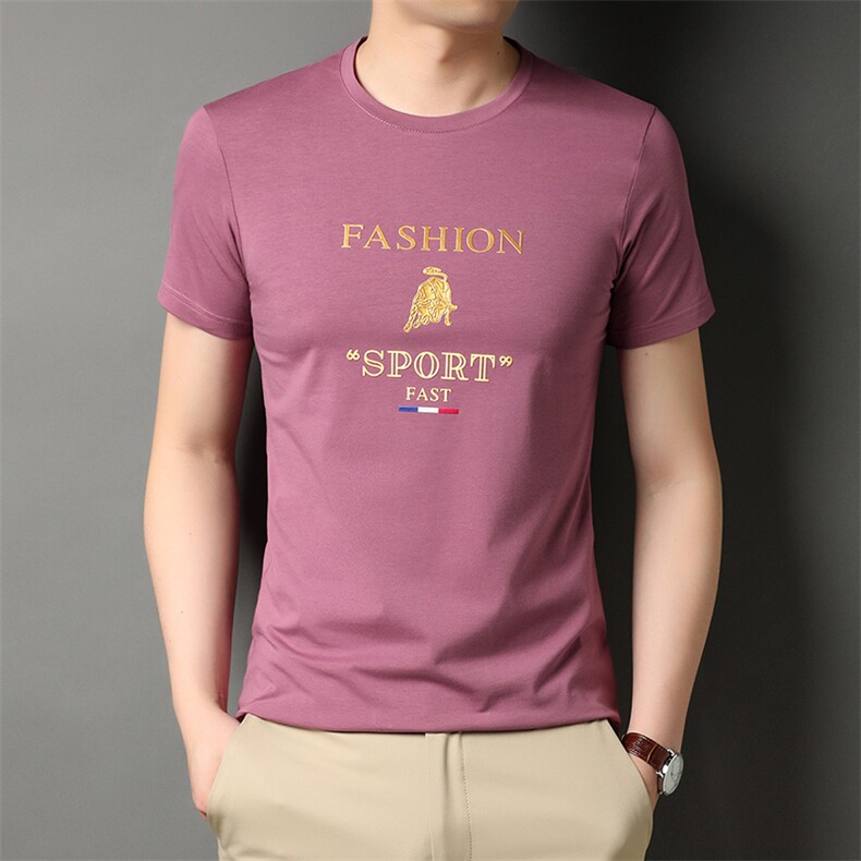 G9815男式2023年夏季新款T恤衫男短袖圆领休闲体恤P42,男装T恤,电商B360