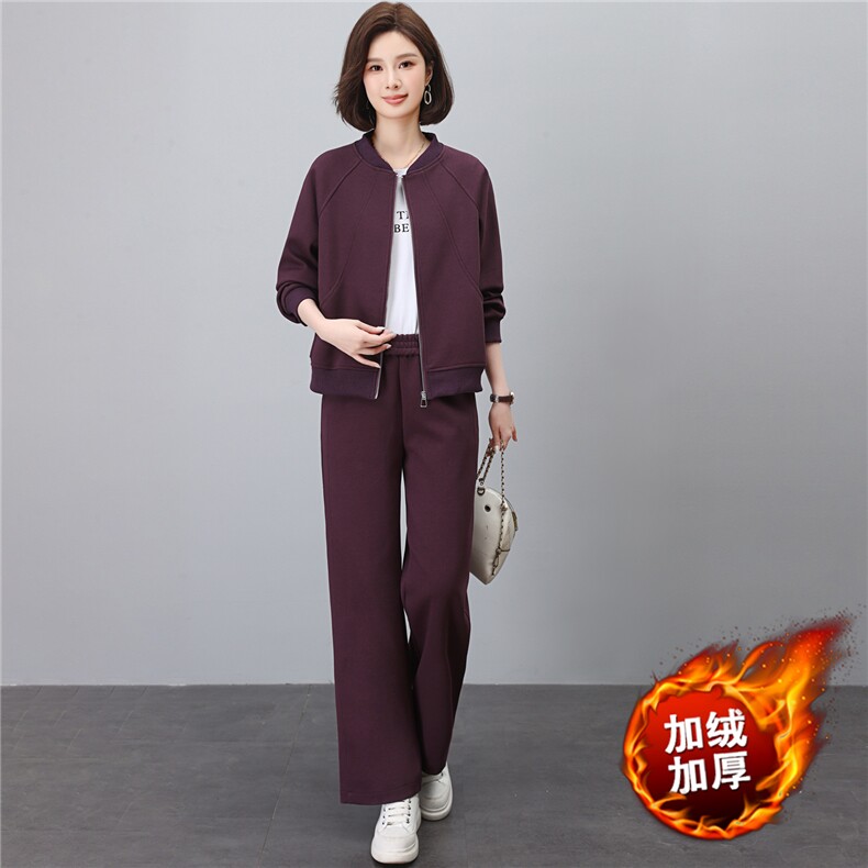 冬季套装女2025年新款中年妈妈装时尚洋气减龄大码休闲运动两件套，女装套装/套裙，涵誉