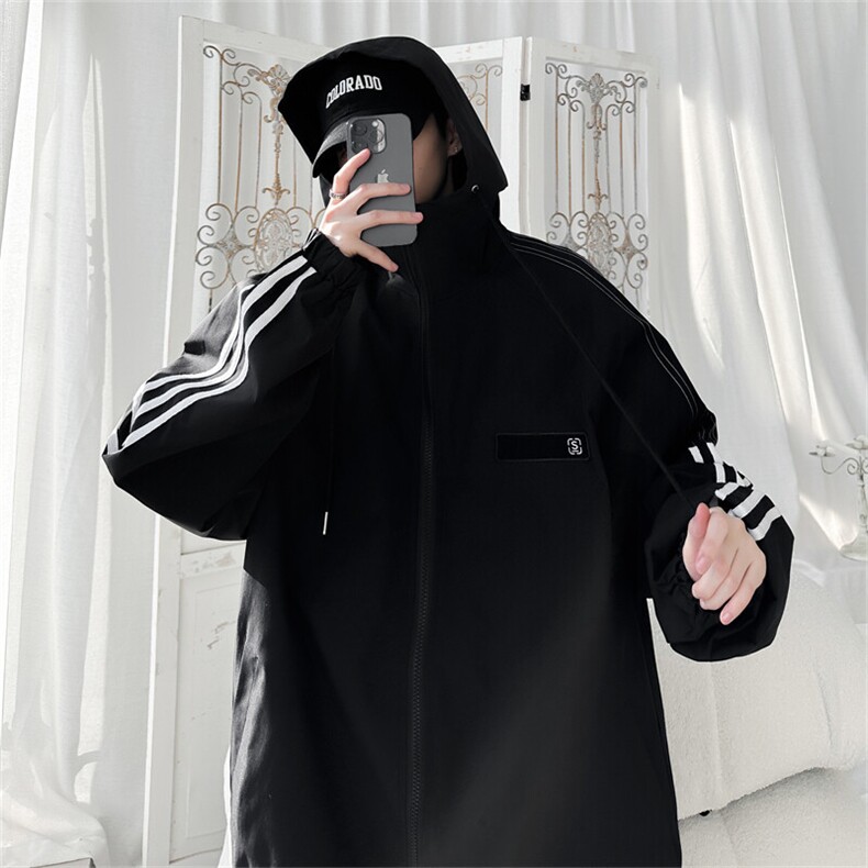 JK5009/P65春装新款连帽夹克男潮上衣感谢织带设计百搭外套,男装夹克,电商A141