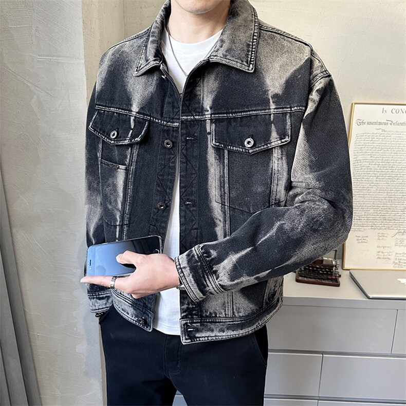 C317-59801-P155牛仔外套男2025春季新款重工艺时尚休闲夹克,男装夹克,电商C317