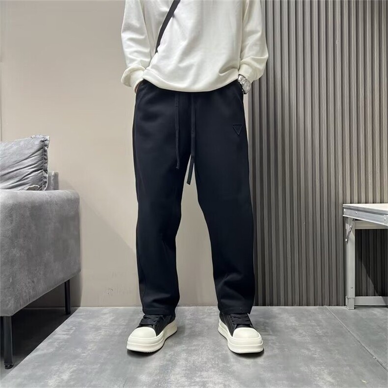 秋冬2024新款休闲弯刀裤男士韩版潮流宽松直筒拼接潮牌运动卫裤男,男装休闲裤,星座506A