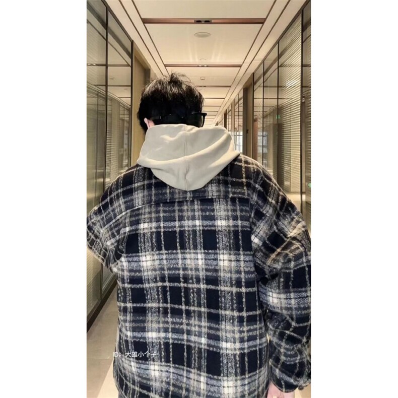 J9925-P55美式潮牌新款高级感格子毛呢夹克外套,男装夹克,星座617A-2