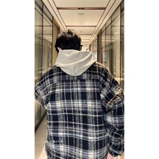 J9925-P55美式潮牌新款高级感格子毛呢夹克外套，男装夹克，星座617A-2