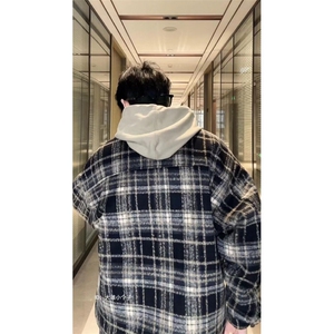 J9925-P55美式潮牌新款高级感格子毛呢夹克外套图片