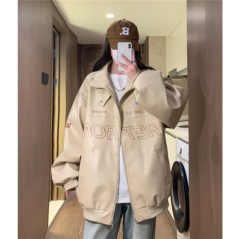 中性风春装新款潮街头机车服元素印花宽松外套潮insD241-P108,男装工装外套,电商A335-1（原A458）