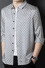 BB3951钱塘2020-2秋季商务休闲男士衬衫长袖花衬衣P300，男装衬衫，钱塘207-2
