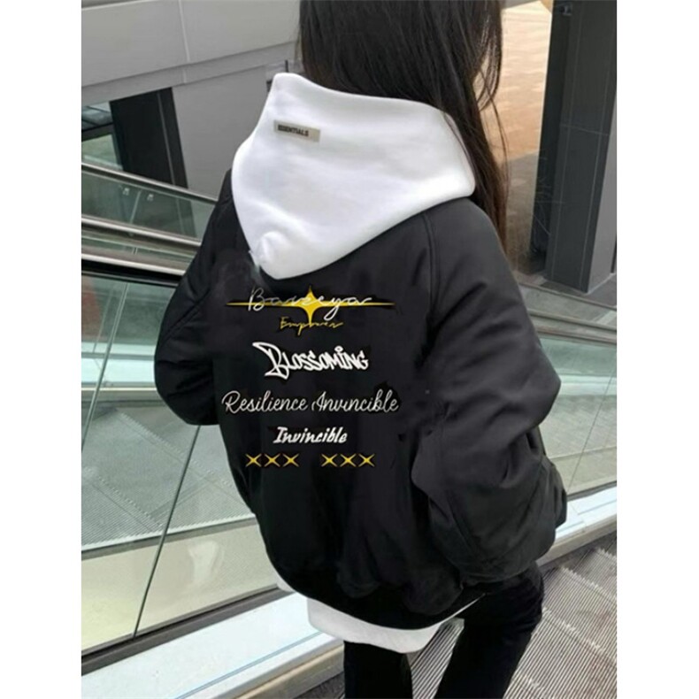 棒球服秋冬港风星星美式印花飞行员男女宽松街头夹克棉服MSS840,男装夹克,星座1116A（原606A-3）