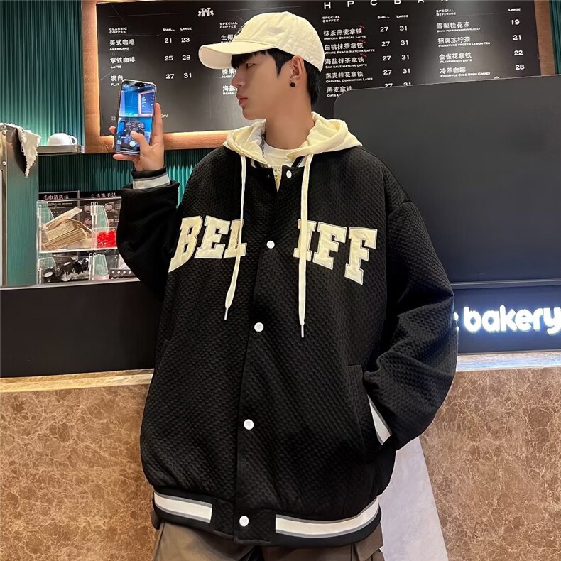 秋连帽棒球服夹克男休闲百搭高品质时尚潮流外套H8802-P62图片