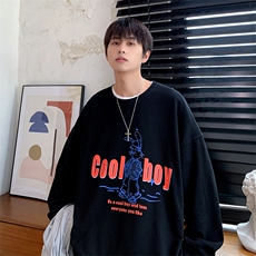 2024秋340克抖音品质印花圆领卫衣宽松50棉216-2-WY93-P40，男装卫衣，星座716-1