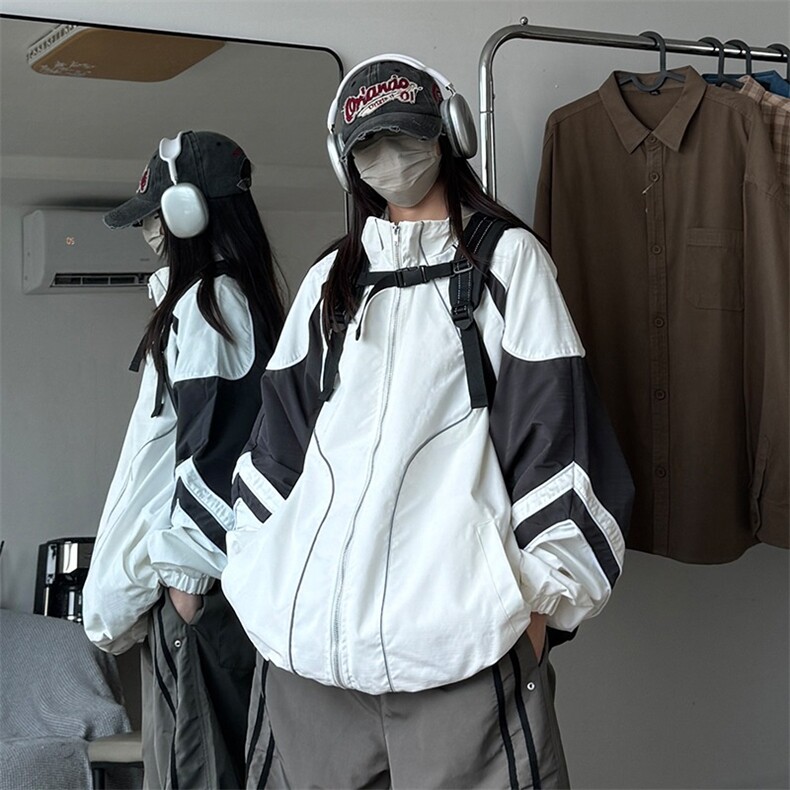 立领潮牌拼接撞色夹克男防风机能外套 FTK93 P78图片