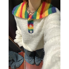 【有货】彩虹高领毛衣男女仿貂毛针织衫外套MY451CC-特P60，男装针织衫/毛衣，星座1007（原301D）